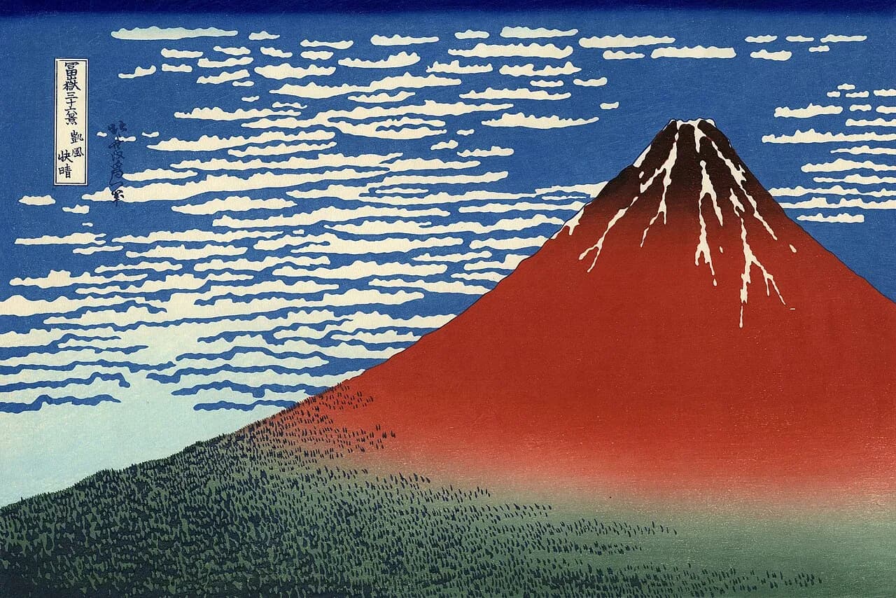 Red Fuji by Katsushika Hokusai